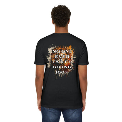 No One Ever Failed Giving 100% motivational t-shirt for men — Beast Mode Mentality product photo