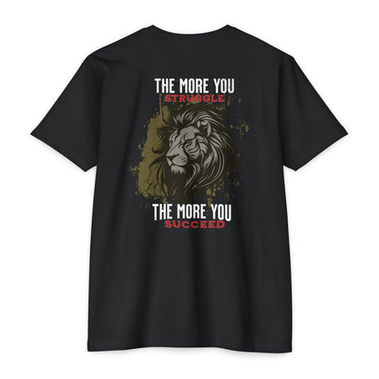 The More You Struggle, The More You Succeed motivational t-shirt for men — Beast Mode Mentality product photo