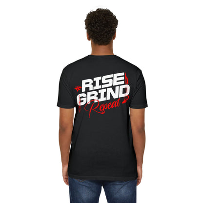 Rise Grind Repeat motivational t-shirt for men — Beast Mode Mentality product photo