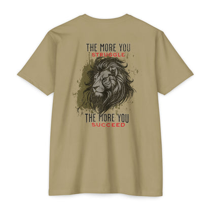 The More You Struggle, The More You Succeed motivational t-shirt for men — Beast Mode Mentality product photo